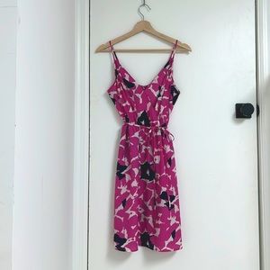 Yumi Kim dress in pink & navy abstract print